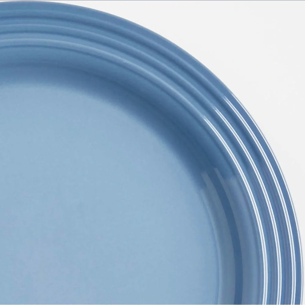 Le Creuset Chambray Blue Stoneware Dinnerware Plates Set of 2